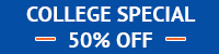 College Special - Save 50% during the months of February and October